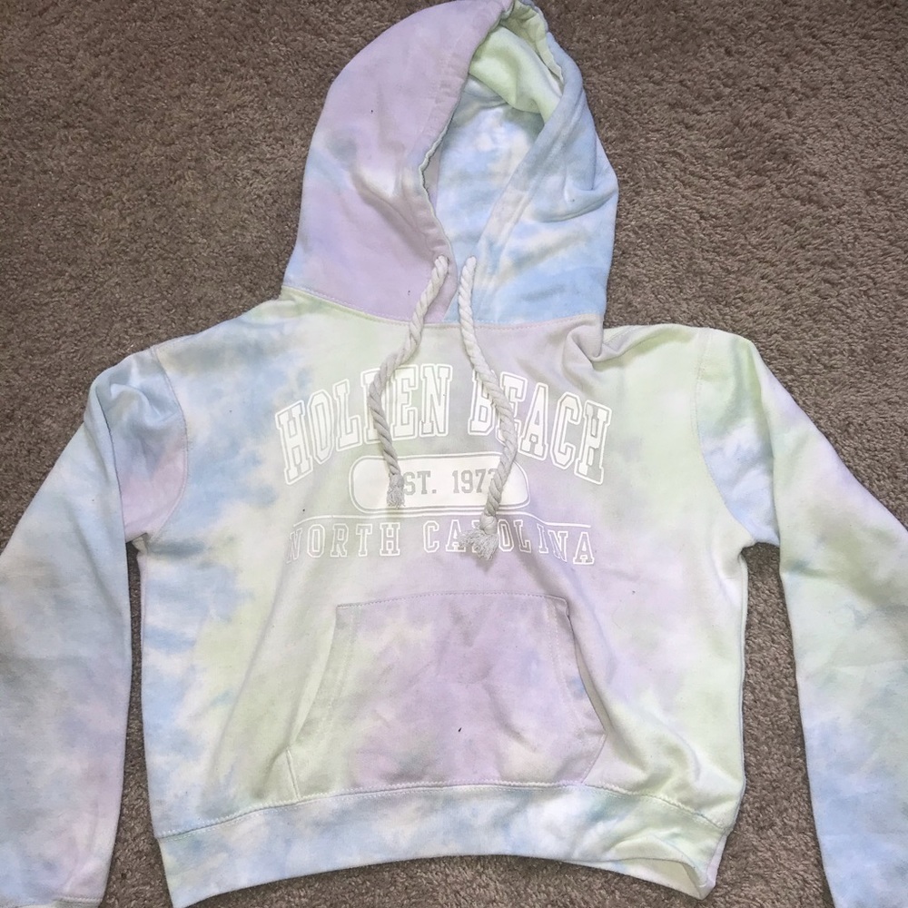tie dye cropped hoodie